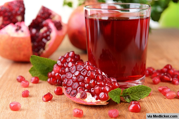 Pomegranate juice in glass