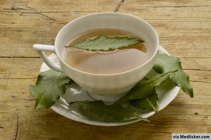 Thé avec des feuilles de laurier
