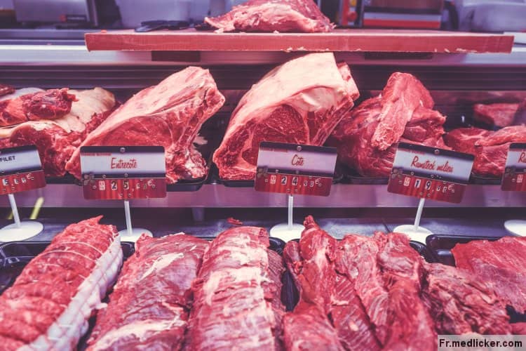 viande bovine dans le magasin