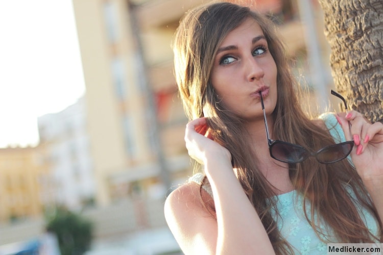 Girl with beautiful and shiny hair