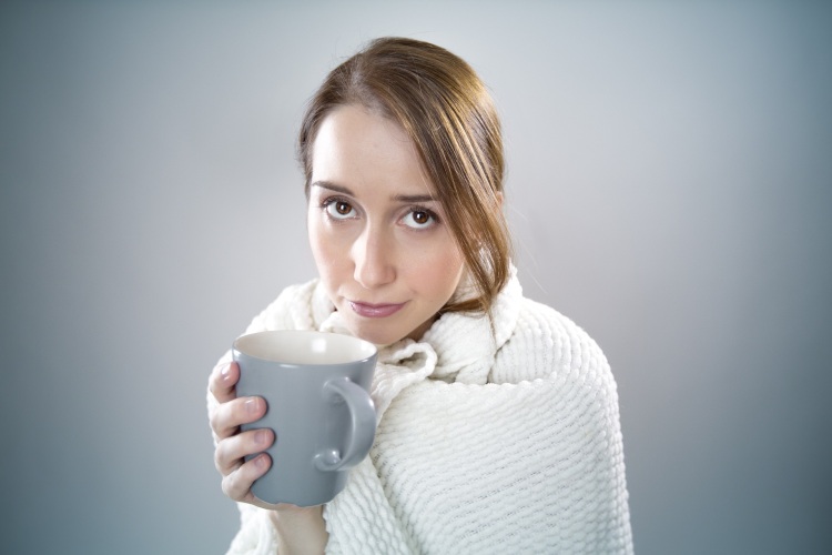 Patient drinking tea