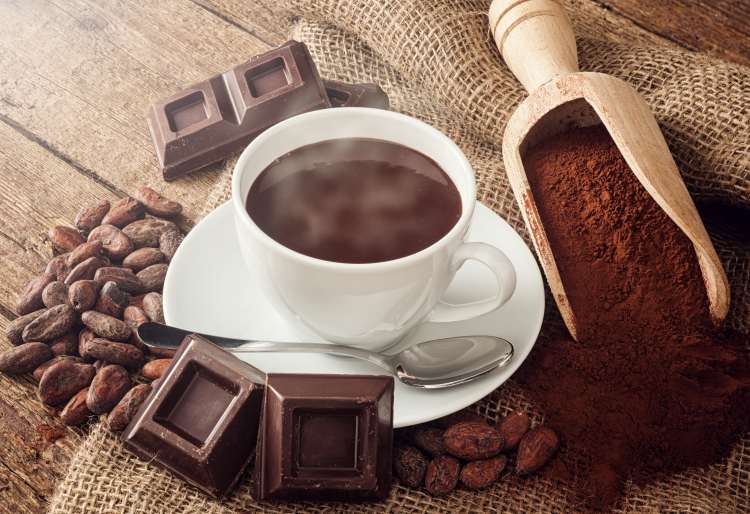 dark chocolate and cocoa