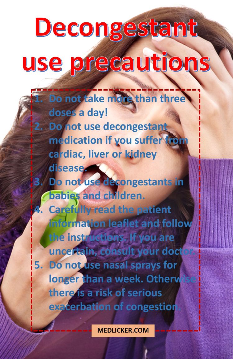 Decongestant use precautions