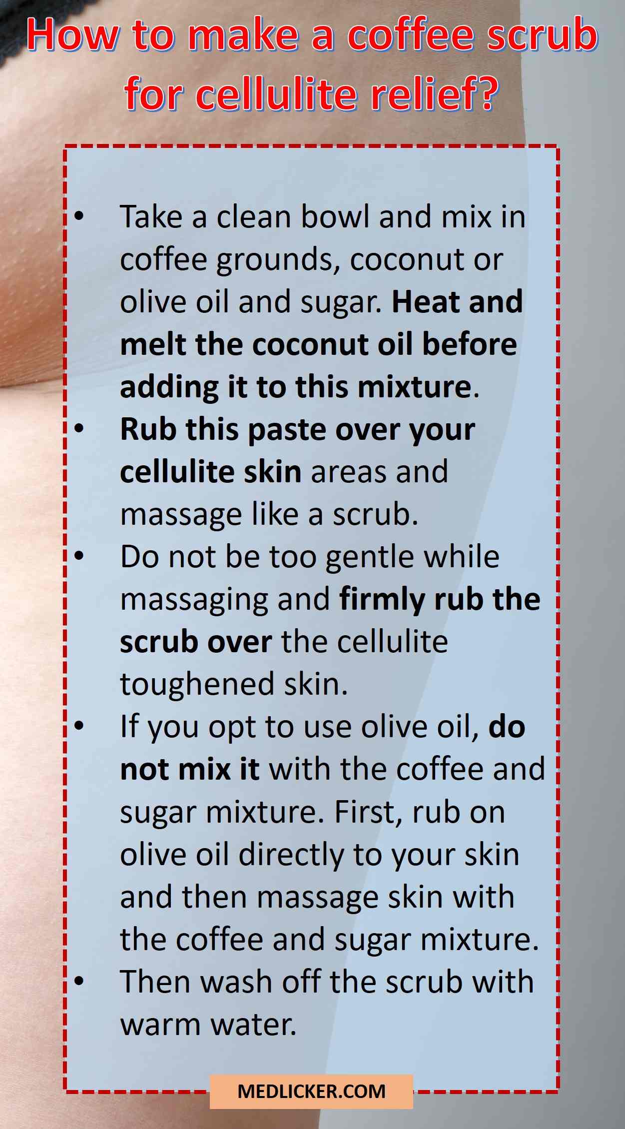 How to make a coffee scrub for cellulite?