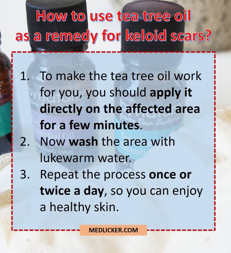 How to use tea trea oil as a remedy for keloids?