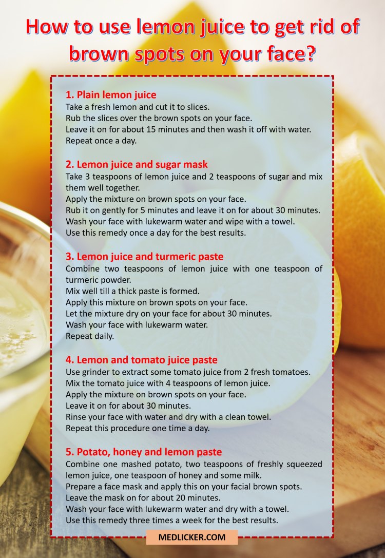 Lemon juice as a remedy for brown spots on your face