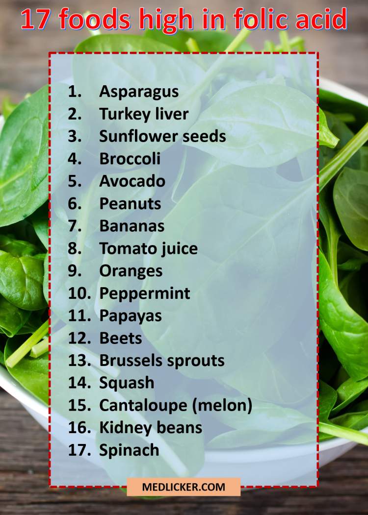 17 foods rich in folic acid