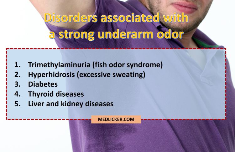 Disorders associated with heavy armpit odor